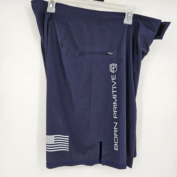 Born Primitive Shorts Mens 38 Blue Patriotic American Flag Jones N4 Crossfit - Picture 10 of 14